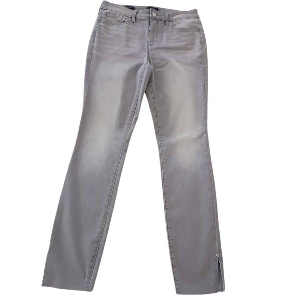 NYDJ Ami Lift Tuck Tech Skinny Jeans Grey Raw Hem Ankle Slit 28x29 Casual‎ Chic - Picture 2 of 9